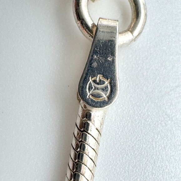 Sterling 925 Silver Spiral Dangle Vintage EarNecklace Textured Back Design - Picture 2 of 12